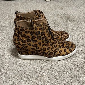 Cheetah print booties